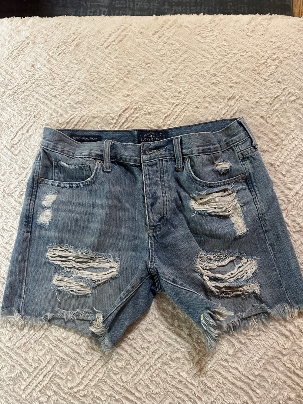 Lucky Brand Distressed Blue Denim Cutoff Shorts Size 4/27